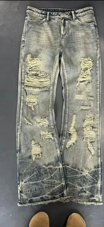 데미지 데님 팬츠