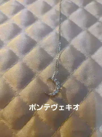폰테베키오 실버 지르코니아 초승달 목걸이