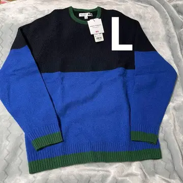 유니클로 ROGER FEDERER 라무 크루넥 스웨터 L 네이비