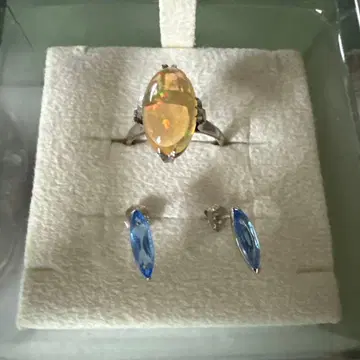 k14wg 블루 쿼츠 귀걸이