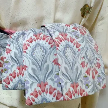 어른용 병코대 반폭 오비 핸드메이드 미오 No.2391 꽃무늬 적자색