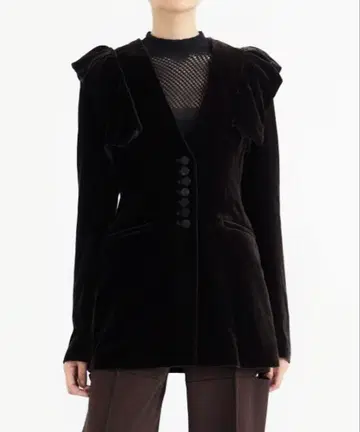 FETICO 벨벳 테일러드 자켓 블랙 사이즈 2