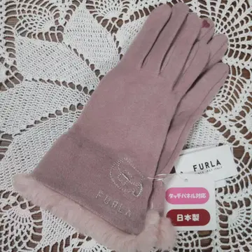 [ 새상품 ] FURLA 보아 달린 핑크 장갑 일본제