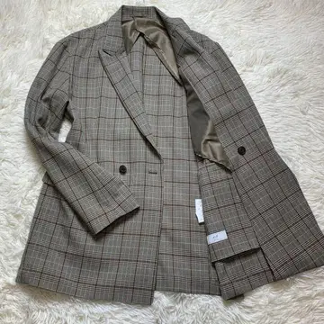 [새상품급] 417 에디피스 더블 테일러드 자켓 체크 XL 브라운 계열