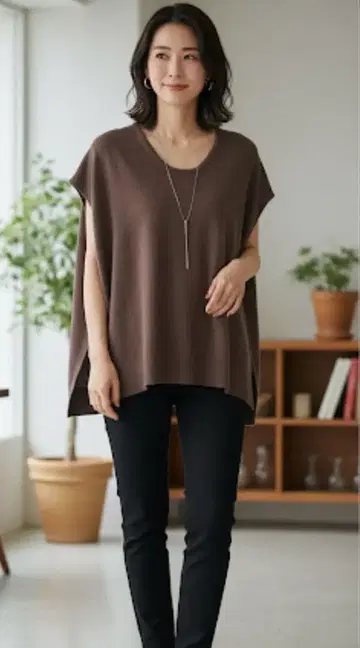 KBF 니트 브라운 판초 어반 리서치