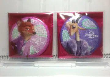 주토피아2 오마이카페 빅 캔뱃지 닉 가젤 2점 세트