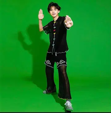 yanyan 레이스 니트 팬츠 블랙