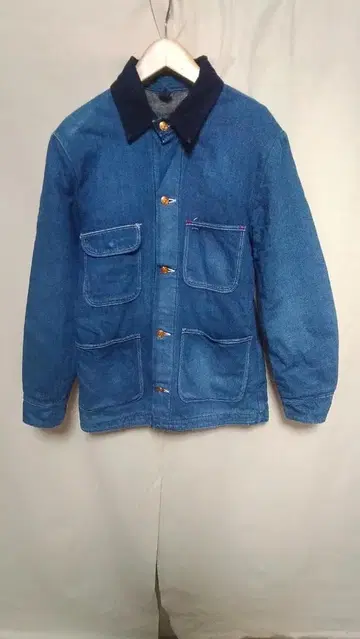 빈티지 70년대 랭글러 빅벤 안감 담요 부착 데님 커버올 34