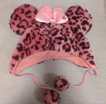미니 팬캡 레오파드 무늬 핑크 헤이세이