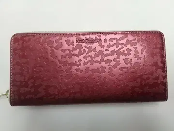 YA371M 허쉬 퍼피스 빨간색 장지갑 레오파드 무늬