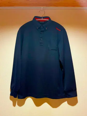 TaylorMade 네이비 긴팔 피케 셔츠 테일러메이드