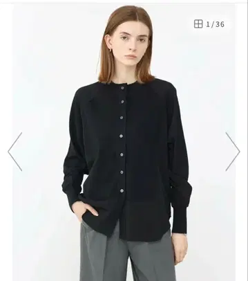 Aga 요크 절개 양류 니트 가디건