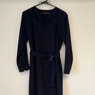 네이비 긴팔 원피스 벨트 포함