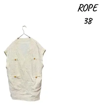 ROPE 아이보리 V넥 가디건 38