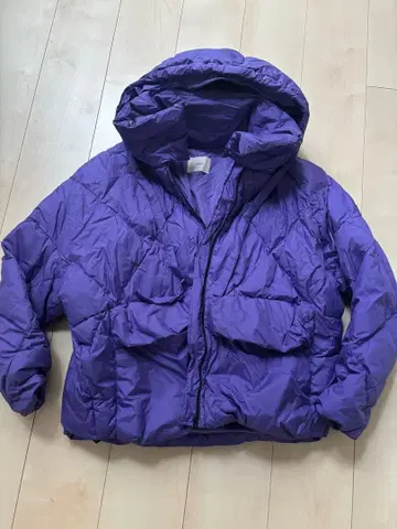 IENA 후드 부착 보라색 다운 자켓