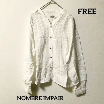 NOMBRE IMPAIR 프릴 긴팔 블라우스 화이트 면 100 F