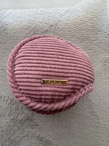 FURLA 코듀로이 퍼 귀도리 핑크 이어머플러