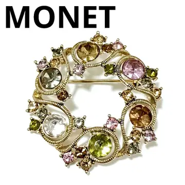 새상품급 모네 브로치 서클 플라워 부케 빈티지 MONET