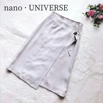 [나노 유니버스] 여성용 랩 스타일 A라인 스커트 아이보리 사이즈 38