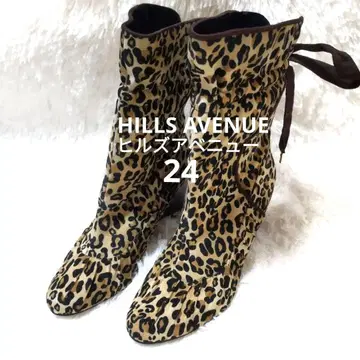 새상품급 힐즈아베뉴 부츠 백리본 아치 밑창 레오파드 24