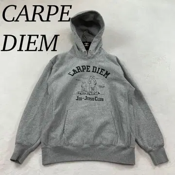 K292 XL 카르페디엠 빅 사이즈 로고 프린트 후드티 남성용