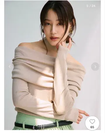 프레이 아이디 울 아크릴 오프숄더 풀오버 니트