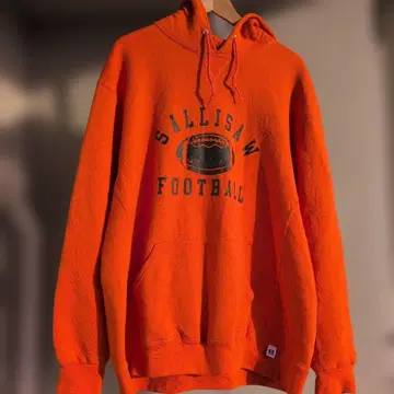 90s 러셀 풀오버 후드티 M 오렌지 후디