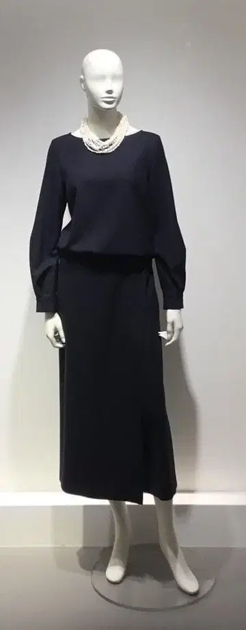 Theory Luxe 랩스커트풍 와이드 팬츠 셋업 네이비 40