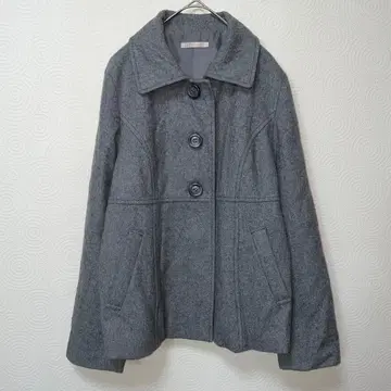 엘르 플래닛 그레이 울 혼방 피 코트 캐주얼 40M~L