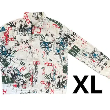 [당일 발송] 그래피티 디자인 데님 자켓