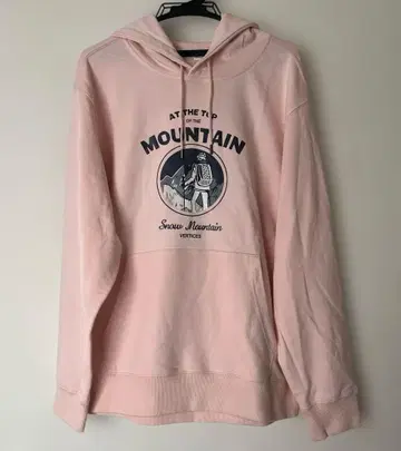 Snow Mountain Vertices 후드 부착 후드티 핑크 3L