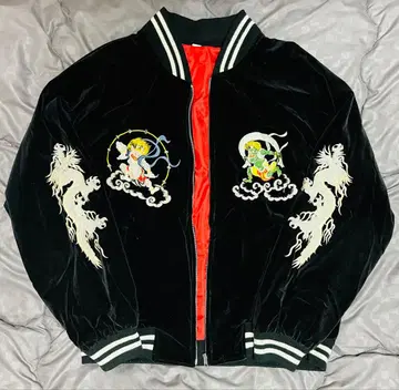 [일본제] 풍신뇌신 용신 블랙 벨로아 스카잔 일본풍 패턴 희귀 레어