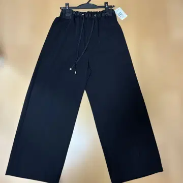 Jena 블랙 와이드 팬츠 드로우 스트링 포함