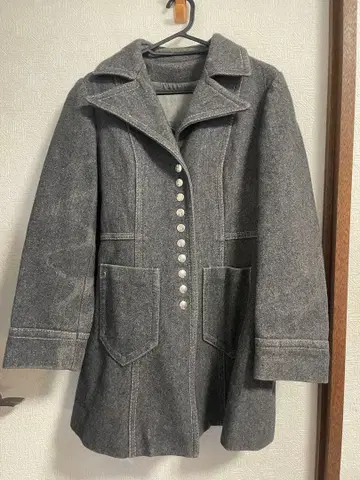 빈티지 코트 허리 벨트 포함 그레이