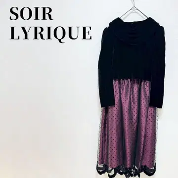 SOIR LYRIQUE 도킹 원피스 벨로아 x 튤 도트 백 버튼