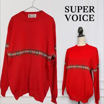 SUPER VOICE / 긴팔 니트 크루넥 / 노르딕