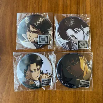 진격의 거인 아쿠아 마린 캔뱃지 리바이 4종 세트