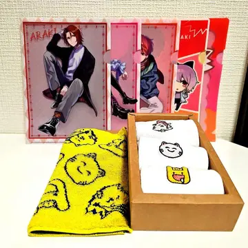 [미사용] 아라나루메이 7종 세트 클리어 파일, 양말, 핸드 타월