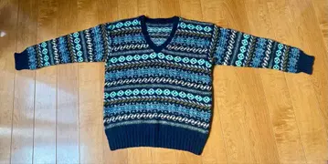 미쿠니 마리코 뜨개질 수학여행 V넥 페어아일 스웨터