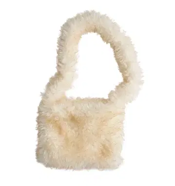 퍼 토트백 크림색