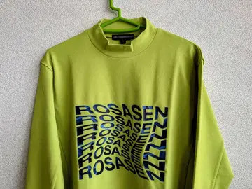 ROSASEN 라임 그린 하이넥 셔츠