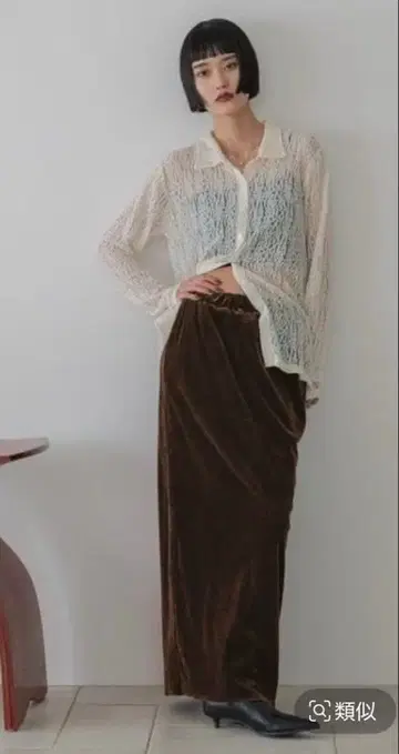 컷 벨로아 타이트 스커트 LOWRYSFARM 로리즈팜