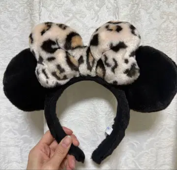 디즈니 머리띠 레오파드 무늬 레오파드 미니 리본