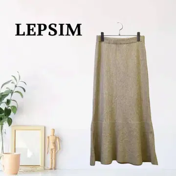 zG462 [ F ] LEPSIM 니트 스커트 롱 기장 플레어 밑단