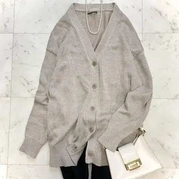 새상품급 카오스 린넨 니트 가디건 베이지