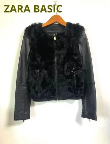 ZARA BASIC 자라 베이직 노카라 램 가죽 자켓
