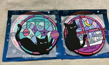 벨로체 블랙 고양이 러버 코스터 오너먼트 창가