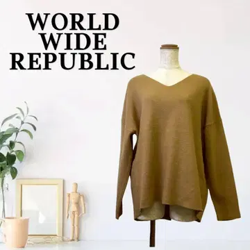 zG463 [ M ] WORLD WIDE REPUBLIC 니트 긴팔 V넥
