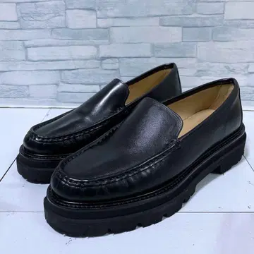 새상품급 파스쿠치 통굽 로퍼 37 23.5 볼륨 밑창 가죽 블랙