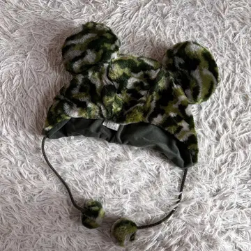 레어 디즈니 미키 카모 패턴 카모플라쥬 패턴 팬캡 모자